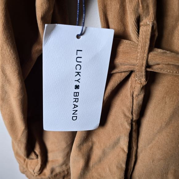 Lucky Brand Shirt Dress Brown Corduroy Button Down NEW Pockets Belt Fall - Picture 9 of 11